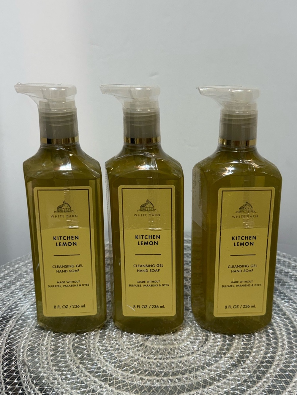 BBW Kitchen Lemon Cleansing Gel Hand Soap Set of 3 NWT